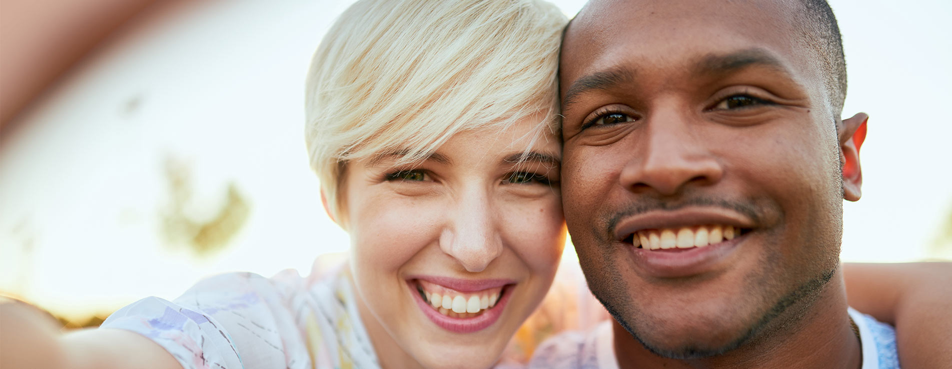Couple smiling